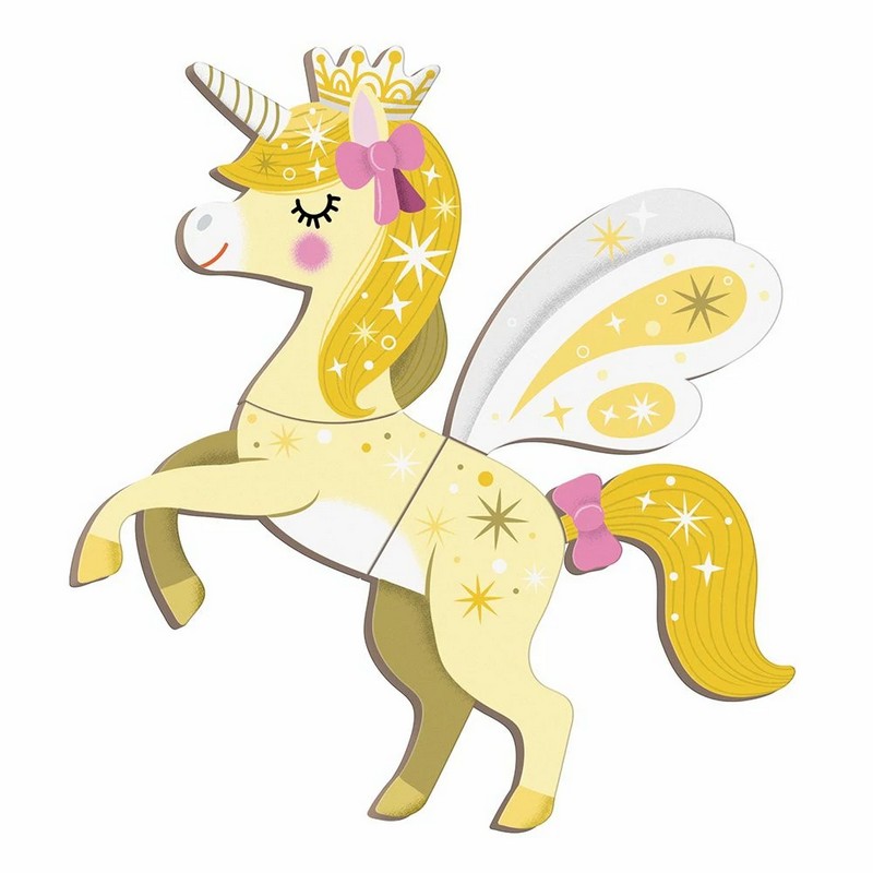 Libro magnetico per bambini a tema unicorni con 44 calamite e 10 modelli da seguire